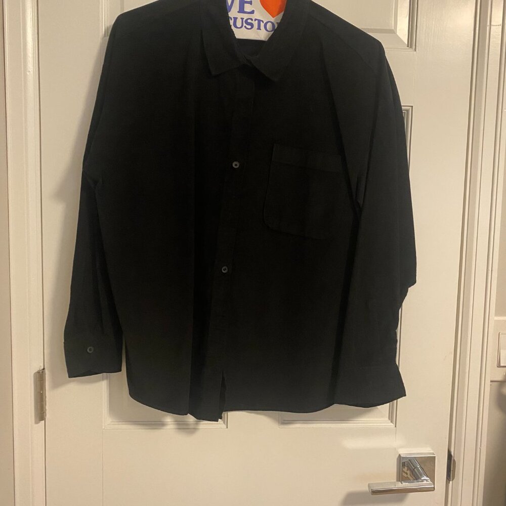 H&M Corduroy Balck Oversized Shirt Size M - Picture 8 of 8